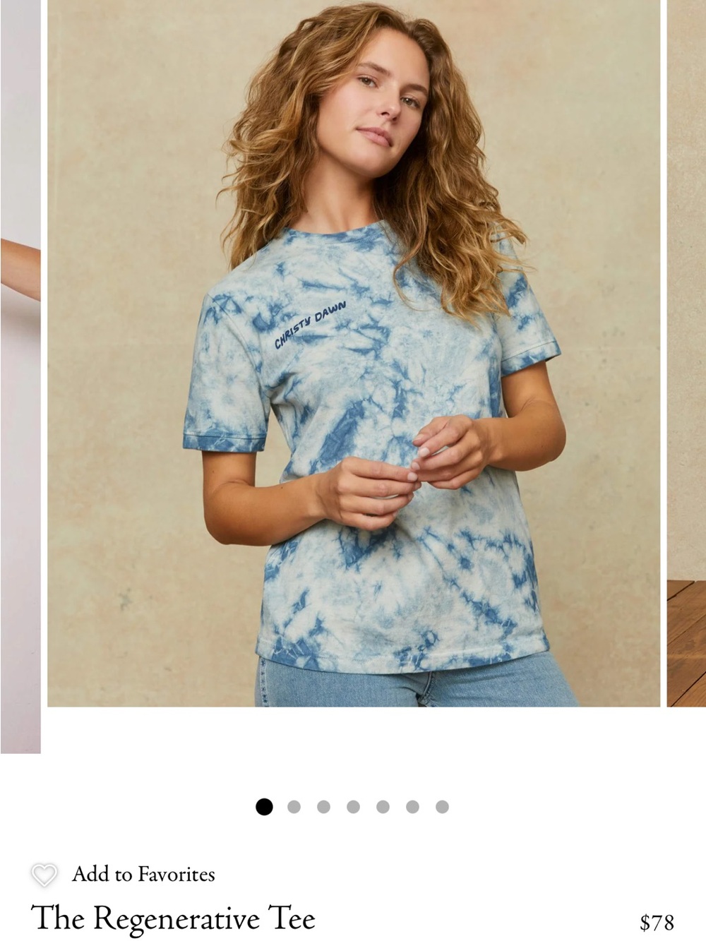Christy Dawn Blue and White Tie-Dye Short Sleeve Tee